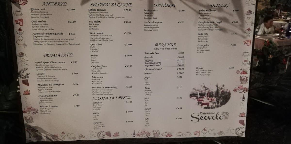 Menu Da Ristorante Bar Scovolo San Felice Del Benaco Via Carmine