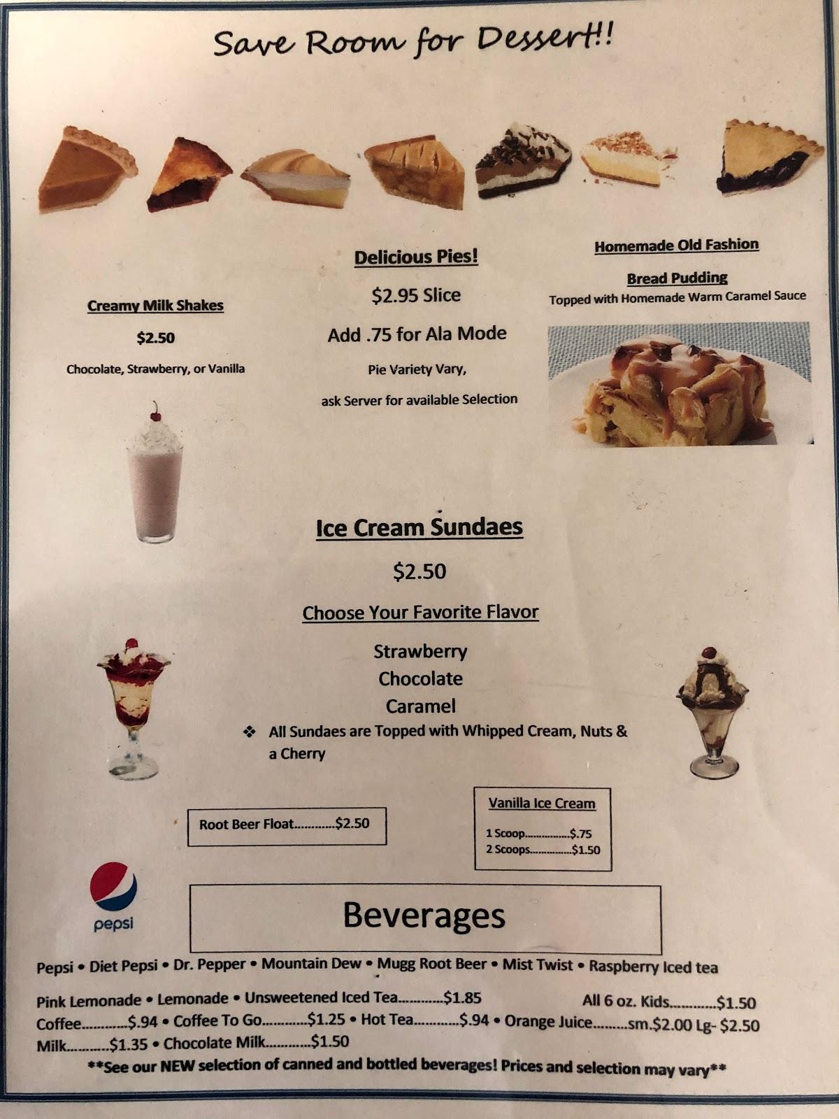 Menu at Crazy Joe's Diner restaurant, Kankakee