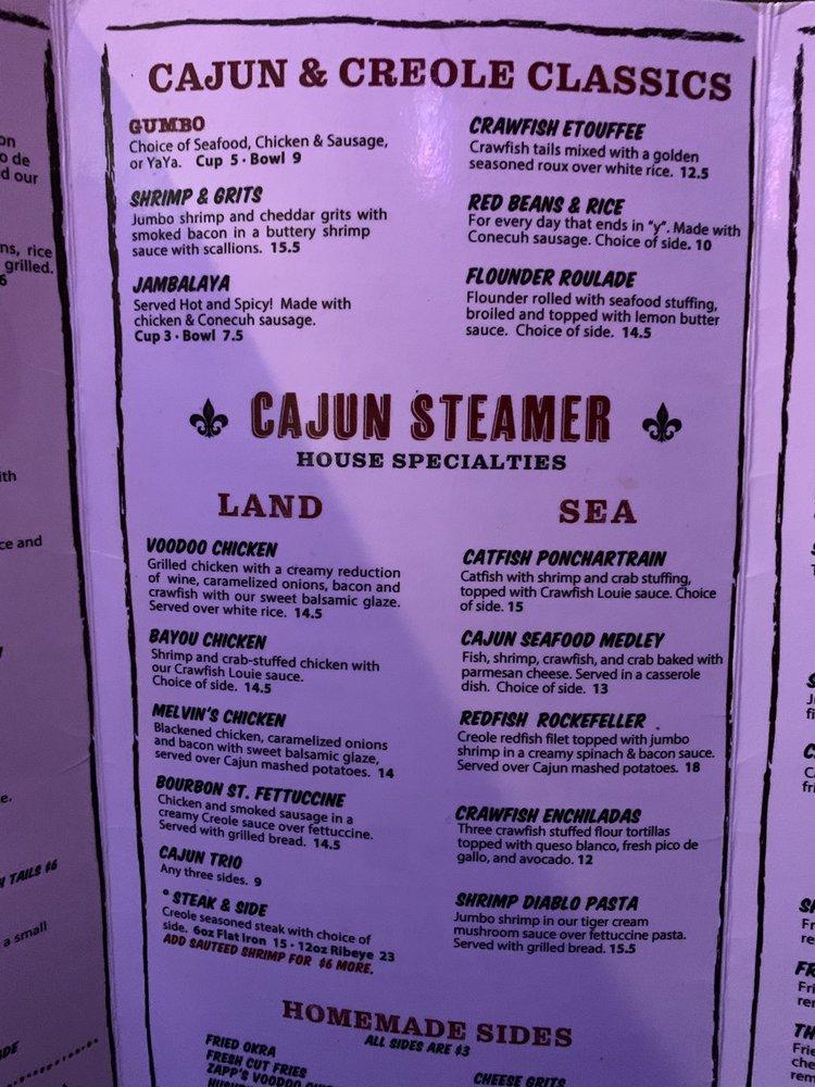 Menu at Cajun Steamer Bar & Grill, Hoover, 180 Main St 200
