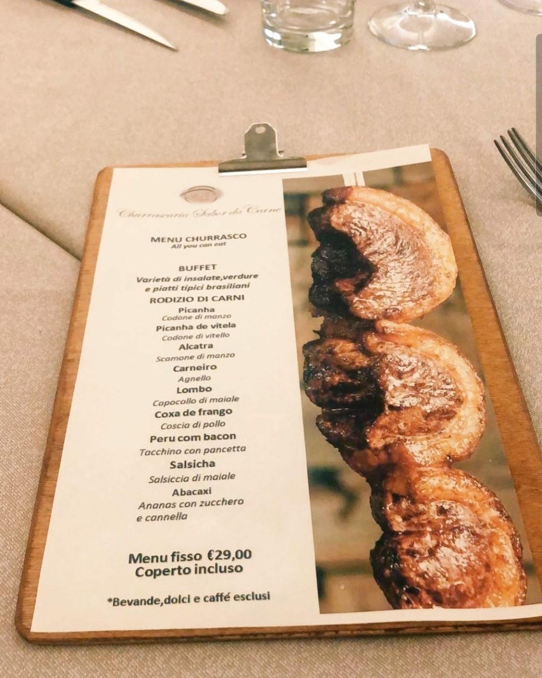 Menu At Churrascaria Sabor Da Carne Restaurant Fossano