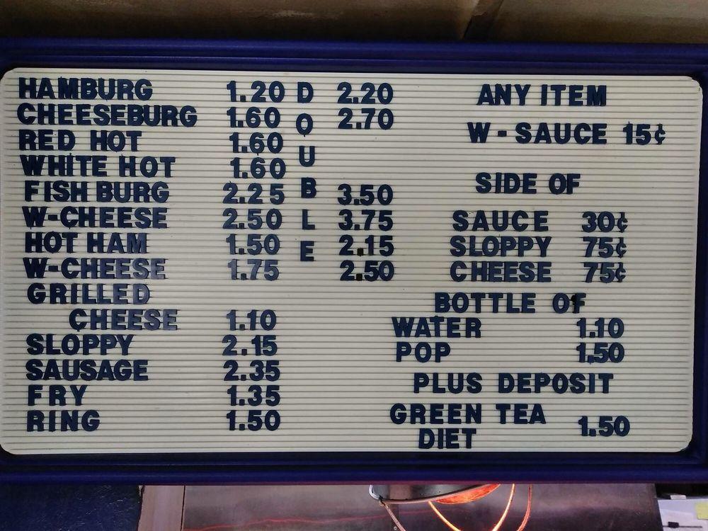Menu at Reids fast food, Lockport