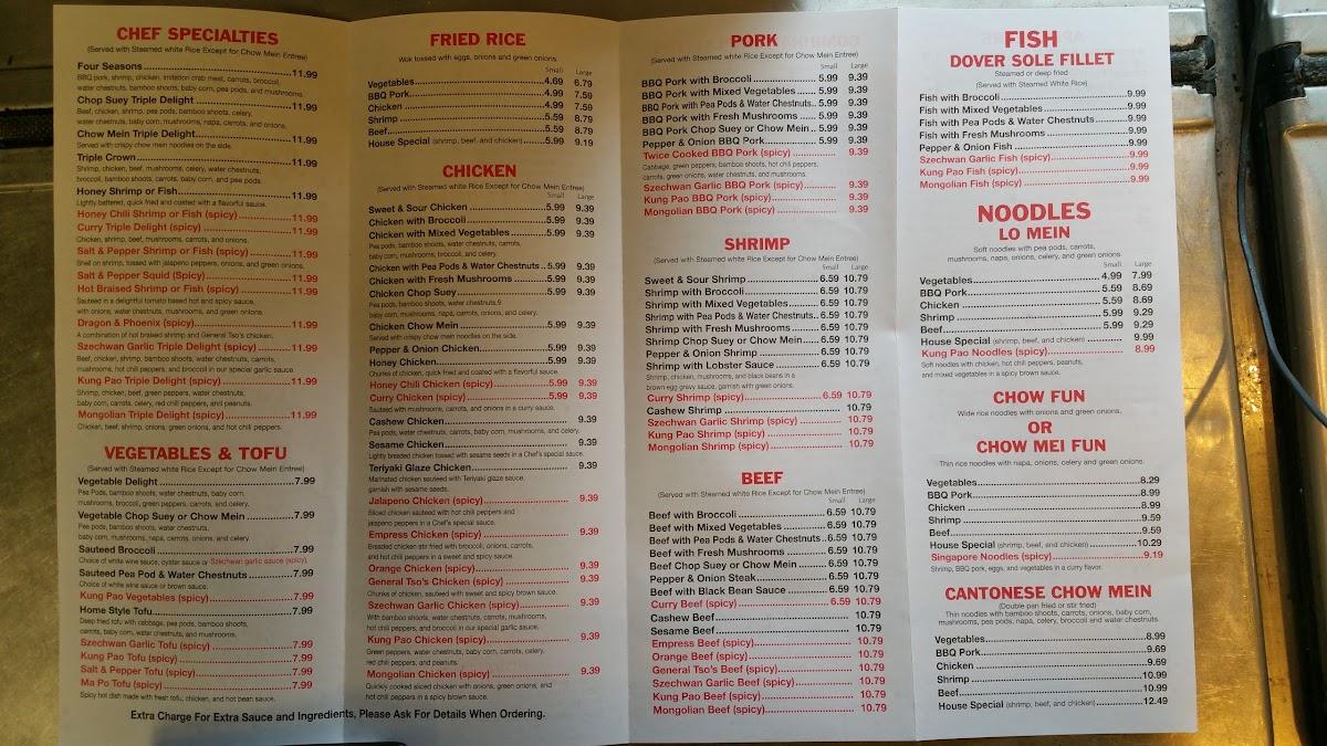 Menu at Gee N Jays restaurant, Elgin