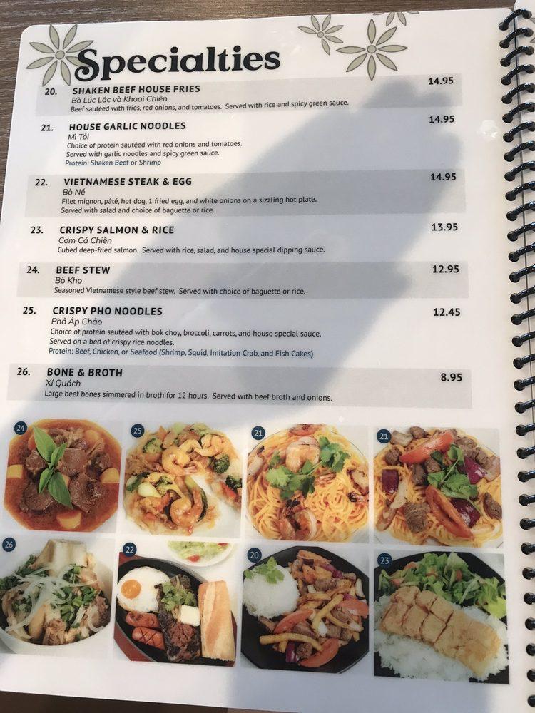 Menu at Bone & Broth Vietnamese Pho Cuisine restaurant, Ontario