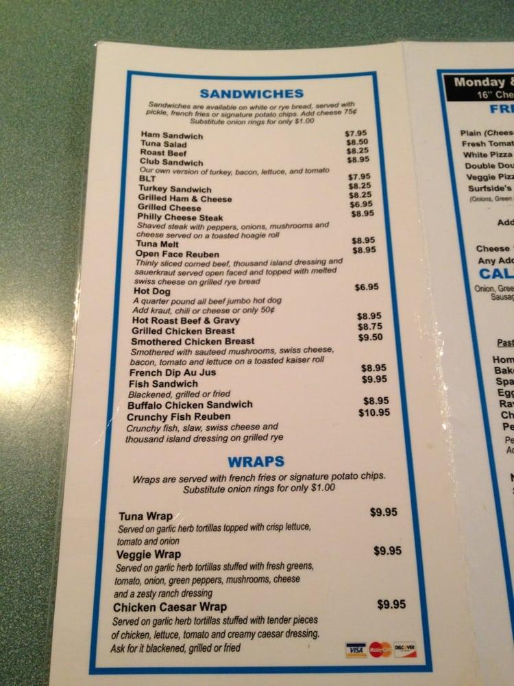 Menu at Brock's Surfside Grill & Pizza pizzeria, Jensen Beach