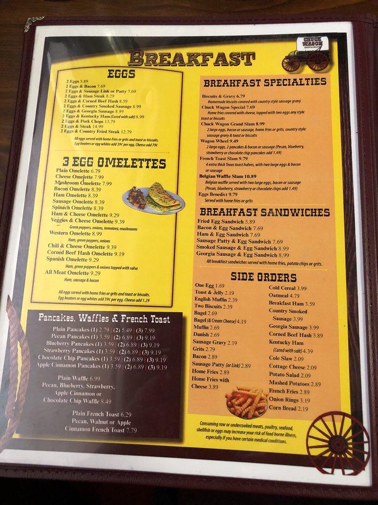 Menu At Chuck Wagon Restaurant Miami Sw 117th Ave