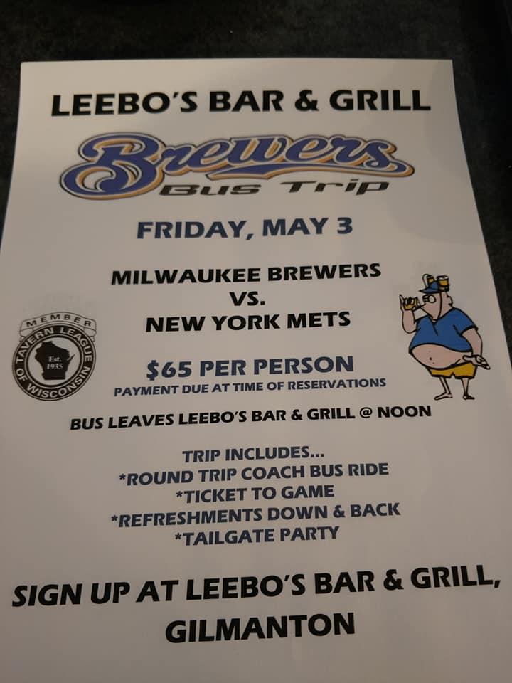 Menu at LeeBo's pub & bar, Gilmanton