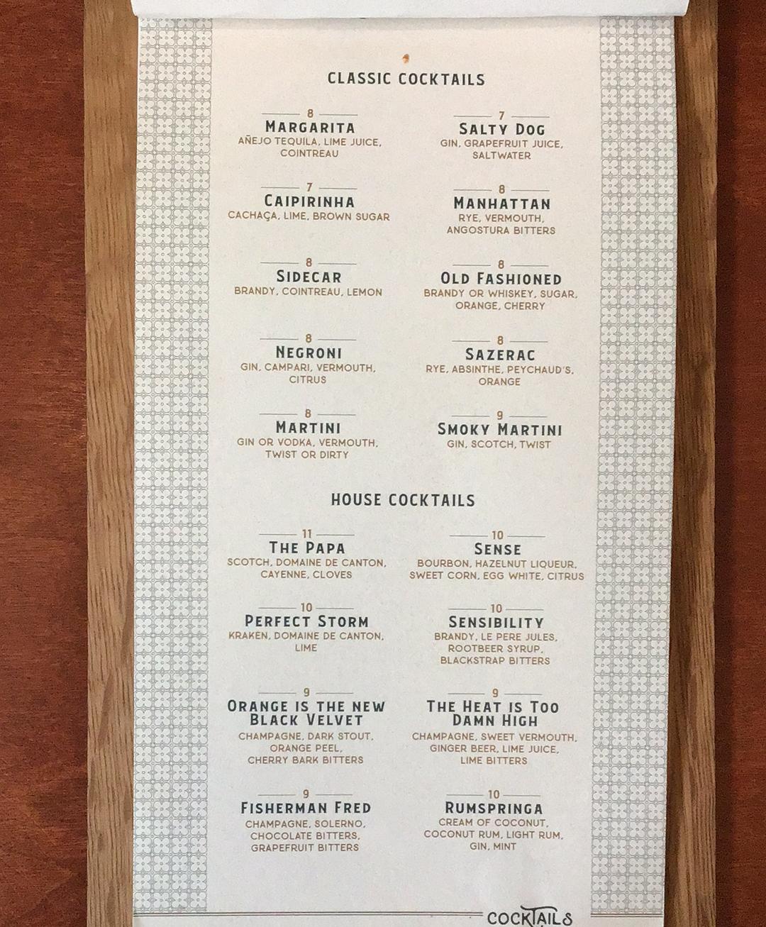 Menu at Epilogue Kitchen and Cocktails pub & bar, Salem
