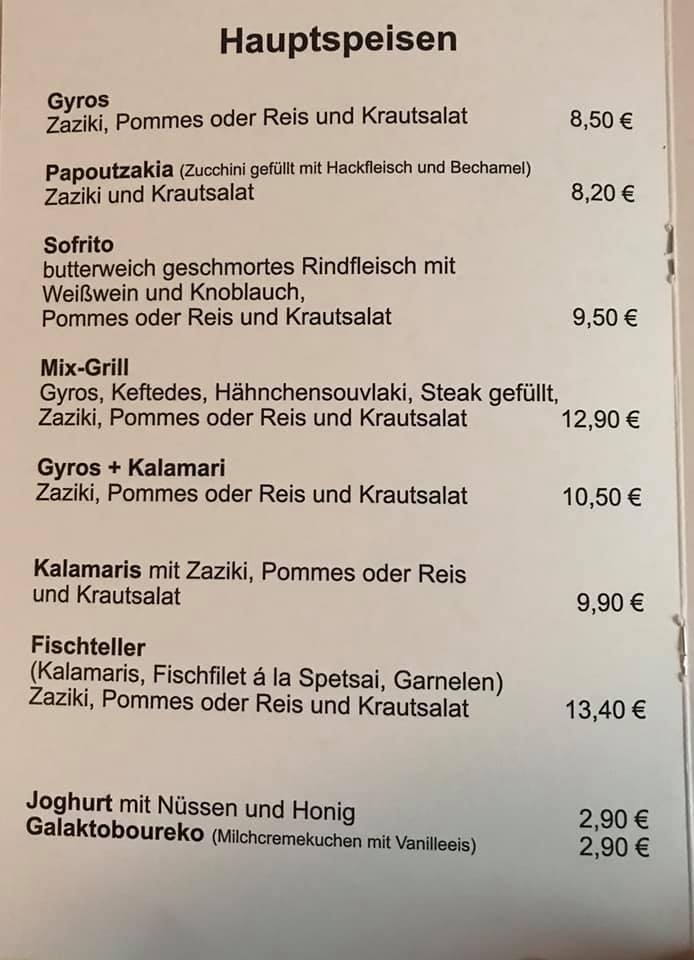 Speisekarte von Goldener Löwe, Wunsiedel