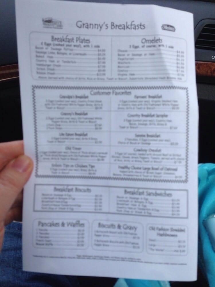 Menu at Granny's Country Kitchen Icard restaurant, Icard, Miller Bridge Rd
