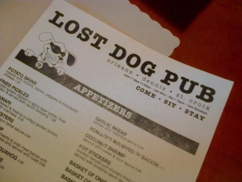 Menu at Lost Dog Pub Orleans, Orleans, 63 MA-6A