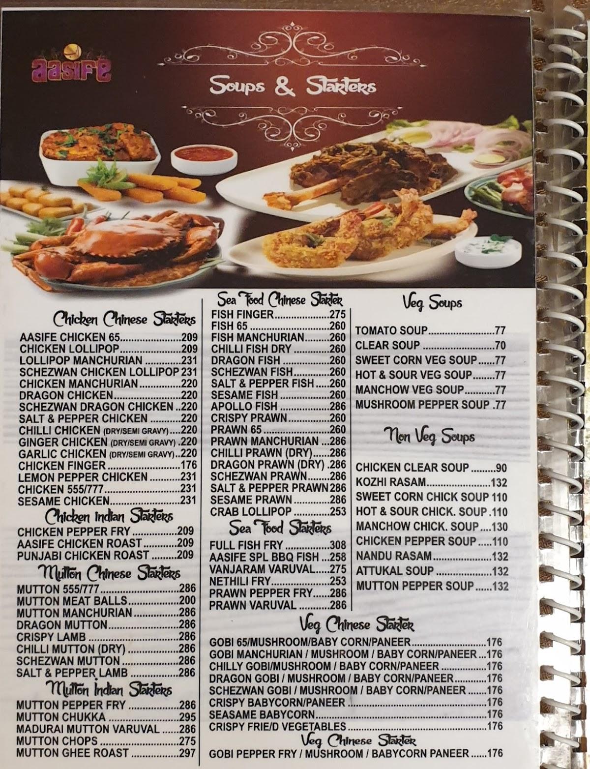 Menu at Aasife Biriyani Coimbatore (Avinashi Road), Coimbatore