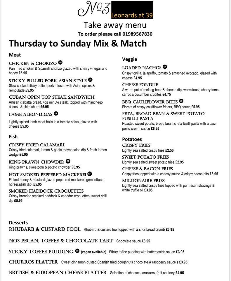 Menu at Tweet bar&Kitchen, RossonWye