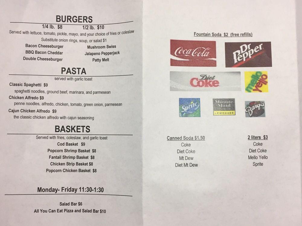 Menu at Sporty's Bar, Langdon