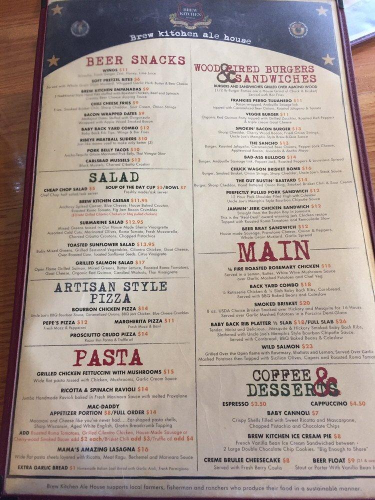 Menu at Brew Kitchen Ale House pub & bar, Los Alamitos