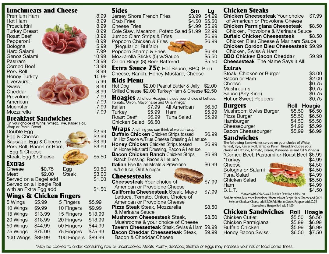 Menu at Country Squire Deli, USA