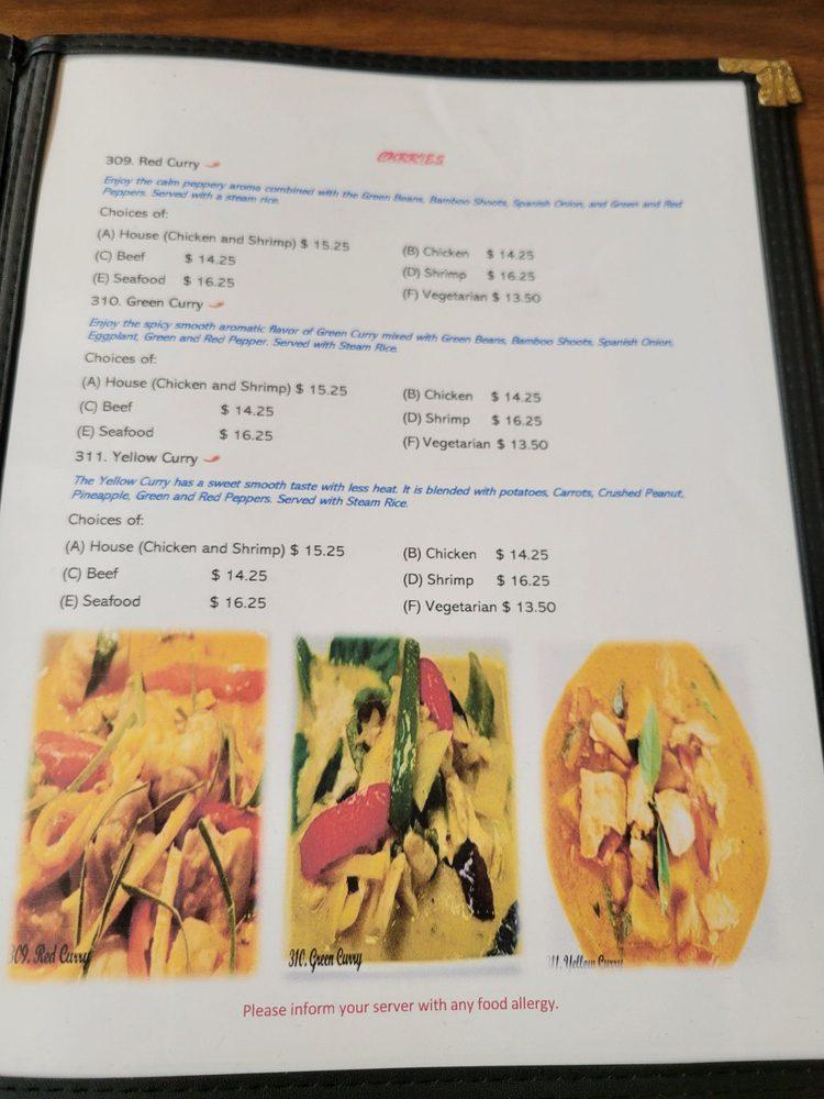 Menu at Golden Coconut Thai and Vietnamese restaurant, Fergus