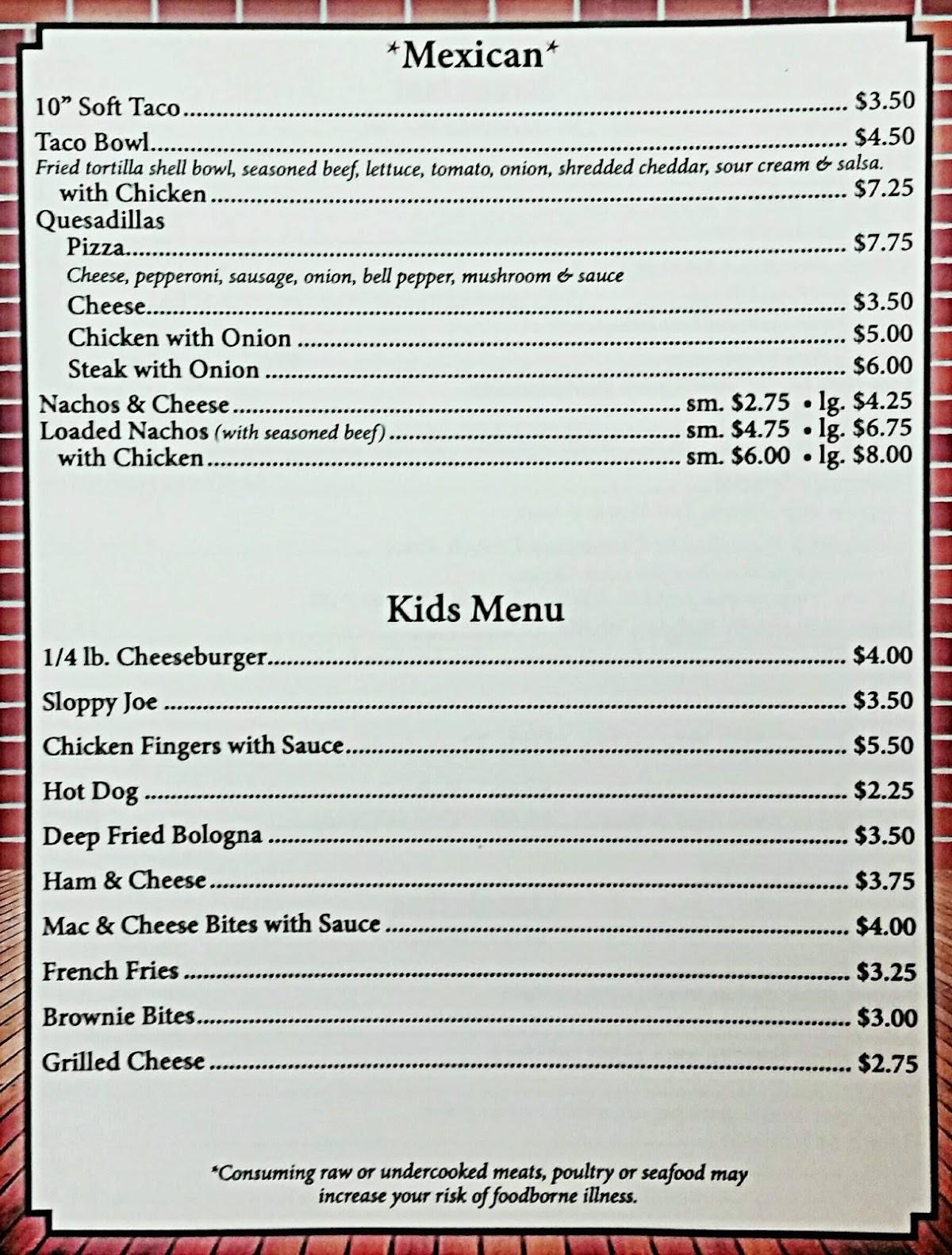 Menu at Home Tavern pub & bar, Logan