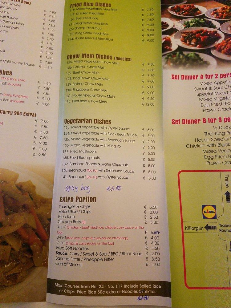 Menu at Bamboo House restaurant, Killarney