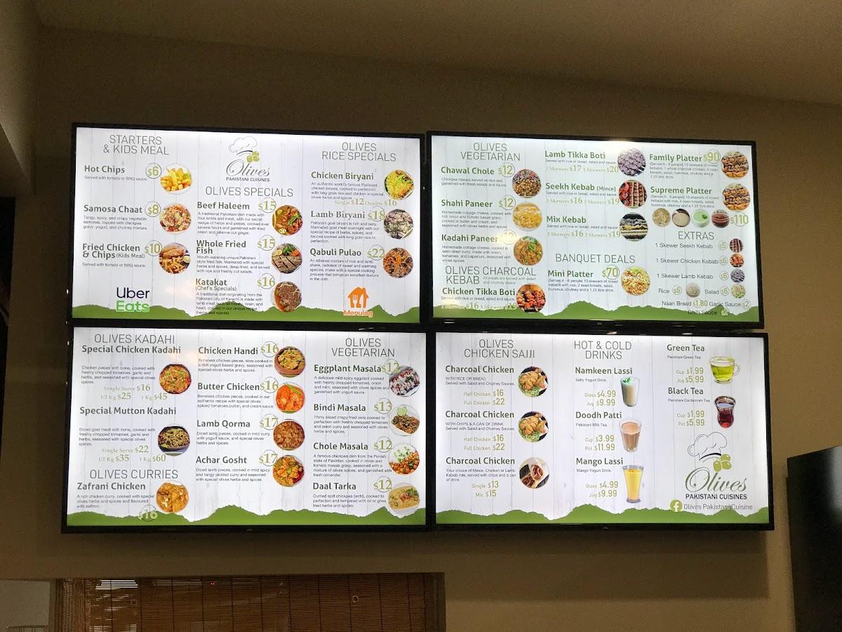 Menu at Olives Pakistani Cuisine restaurant, Blair Athol