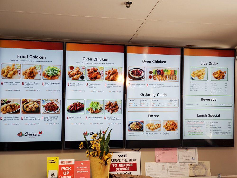 Menu at Vons Chicken Roseville restaurant, Roseville