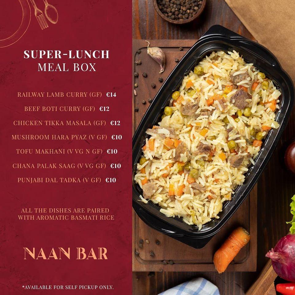 Menu at Naan Bar, Valletta