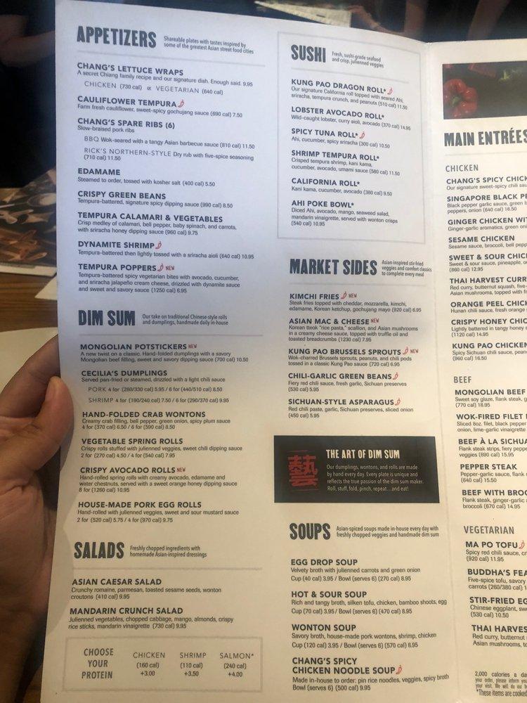 Menu at P.F. Chang's restaurant, Rochester Hills, 122 N Adams Rd