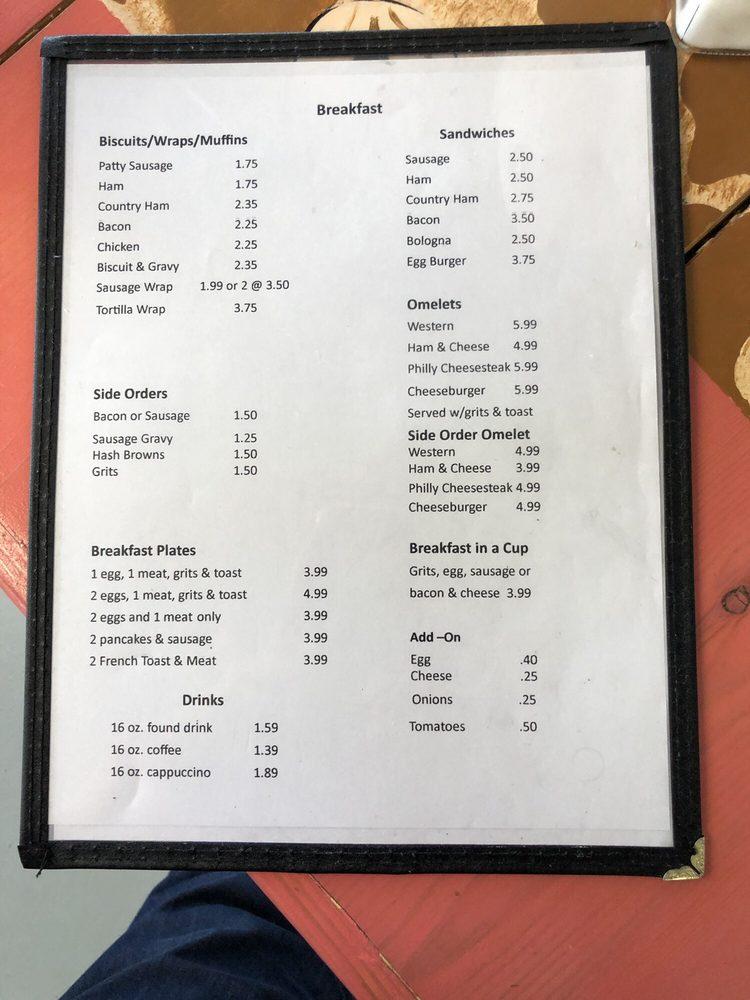 Menu At Papas Grill And Convenience Restaurant Conway