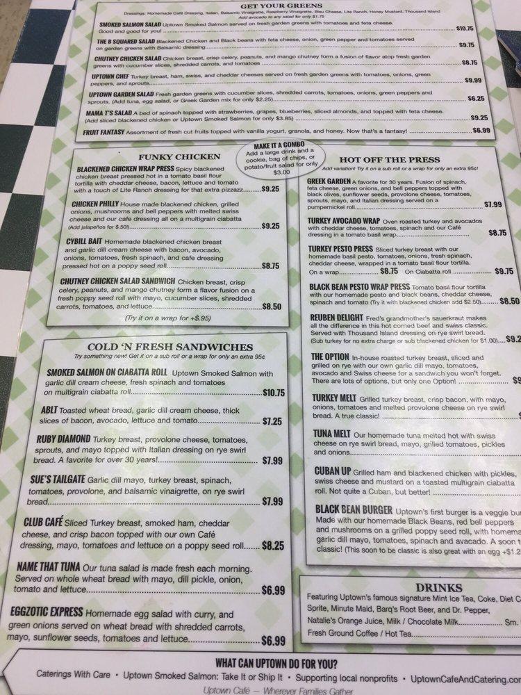 Menu at Uptown Cafe, Tallahassee, Miccosukee Rd
