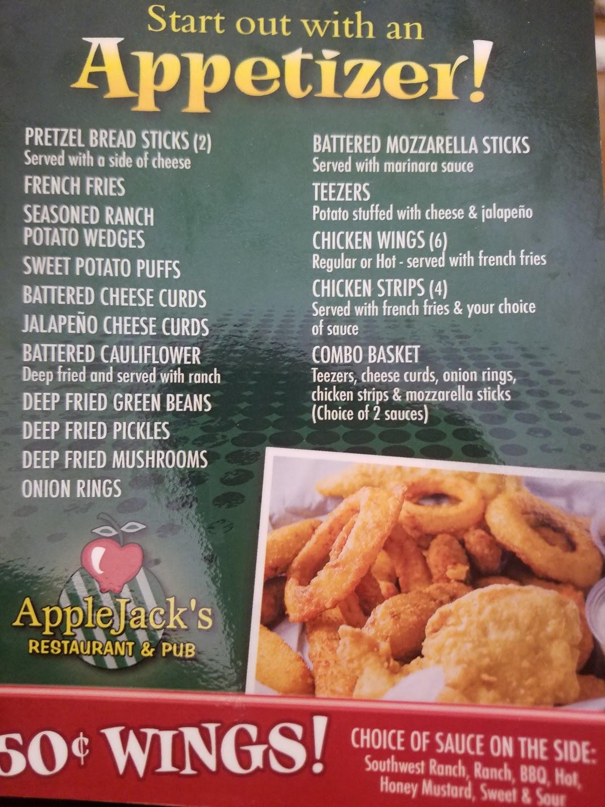 Menu at Applejack's Restaurant & Pub,