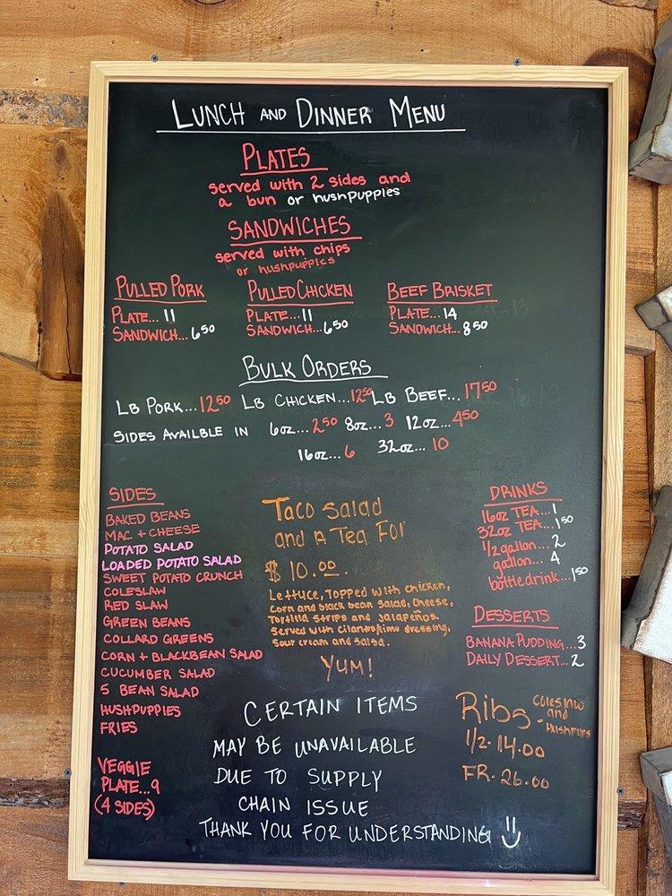 Menu at Smokey and the Pig BBQ, Fairview, 913 Charlotte Hwy