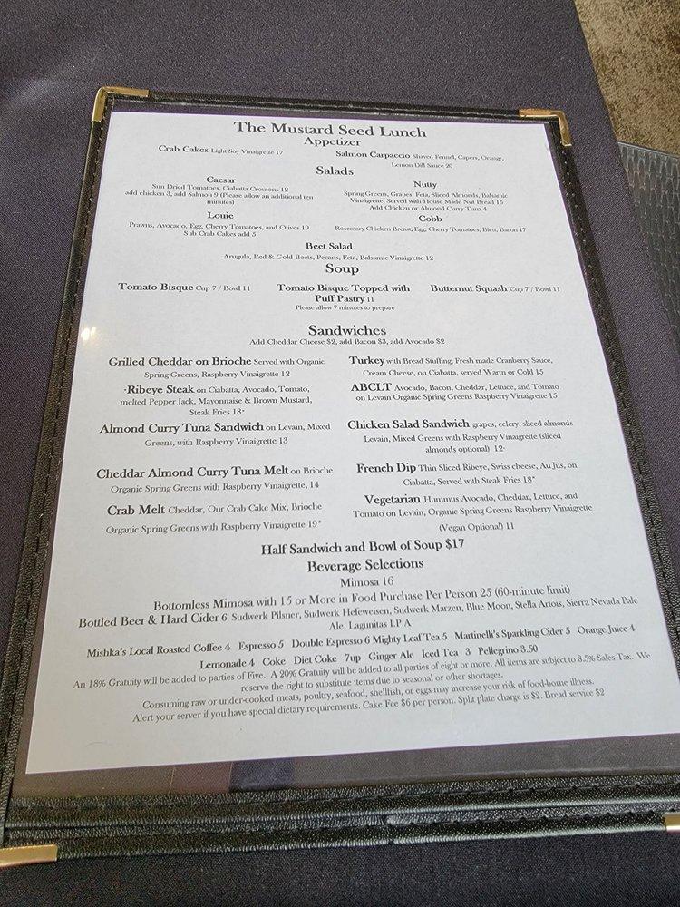 Menu at The Mustard Seed pub & bar, Davis