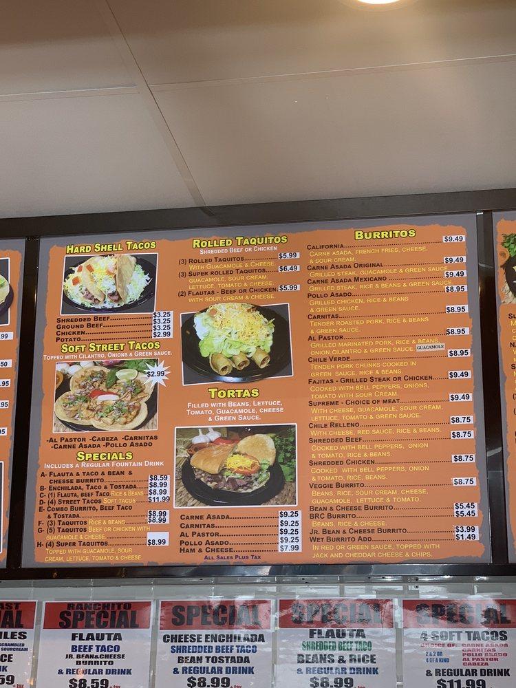 Menu at El Ranchito Taco Shop & Sports Bar, Murrieta, Los Alamos Rd 3