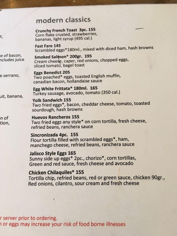 Menu at La Estancia restaurant, Puerto Vallarta