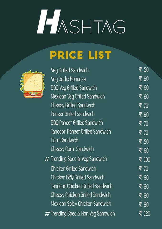Hashtag menu