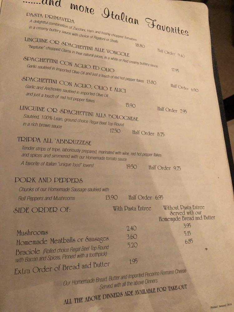 Menu at La Hacienda Ristorante and Pizzeria, Niagara Falls