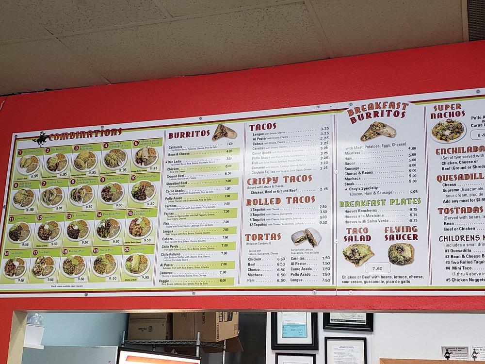 Menu at Don Ladis Taco Shop restaurant, Gresham