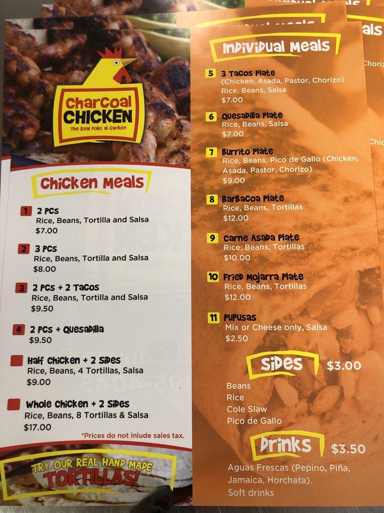 Carta del restaurante Charcoal Grill Chicken, Santa Clarita