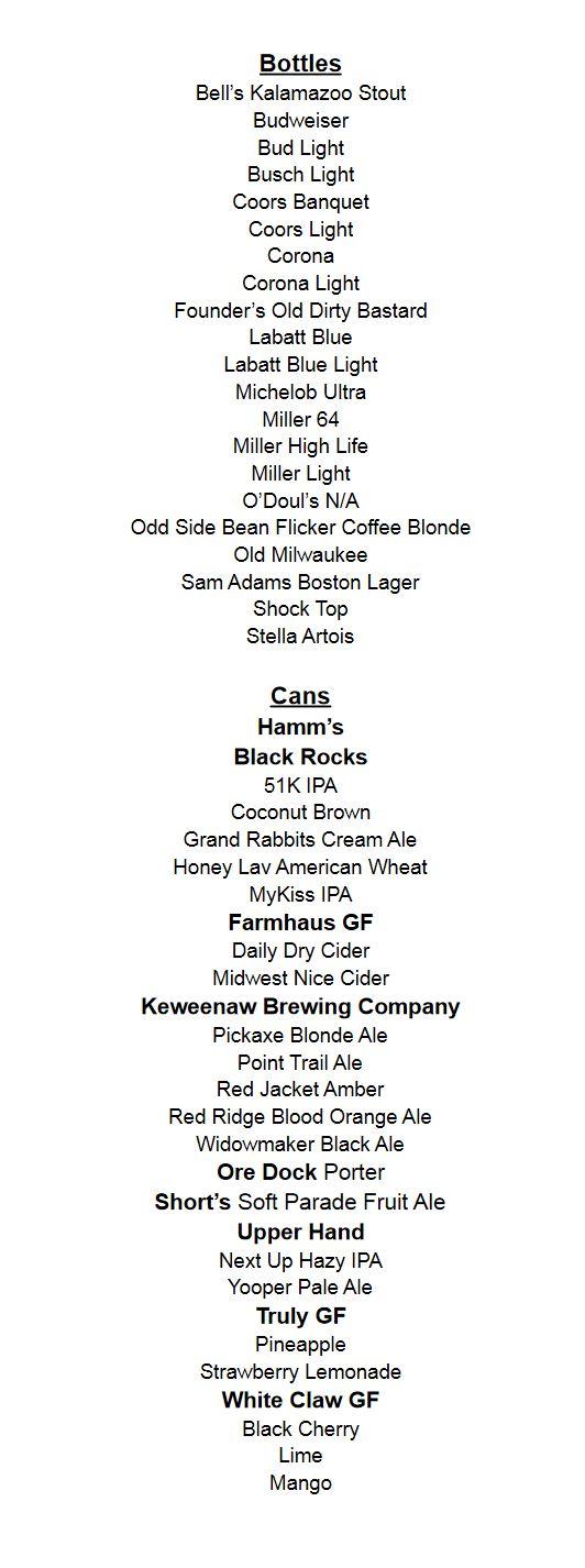 Menu at Lake Effect Bar and Grill, Copper Harbor