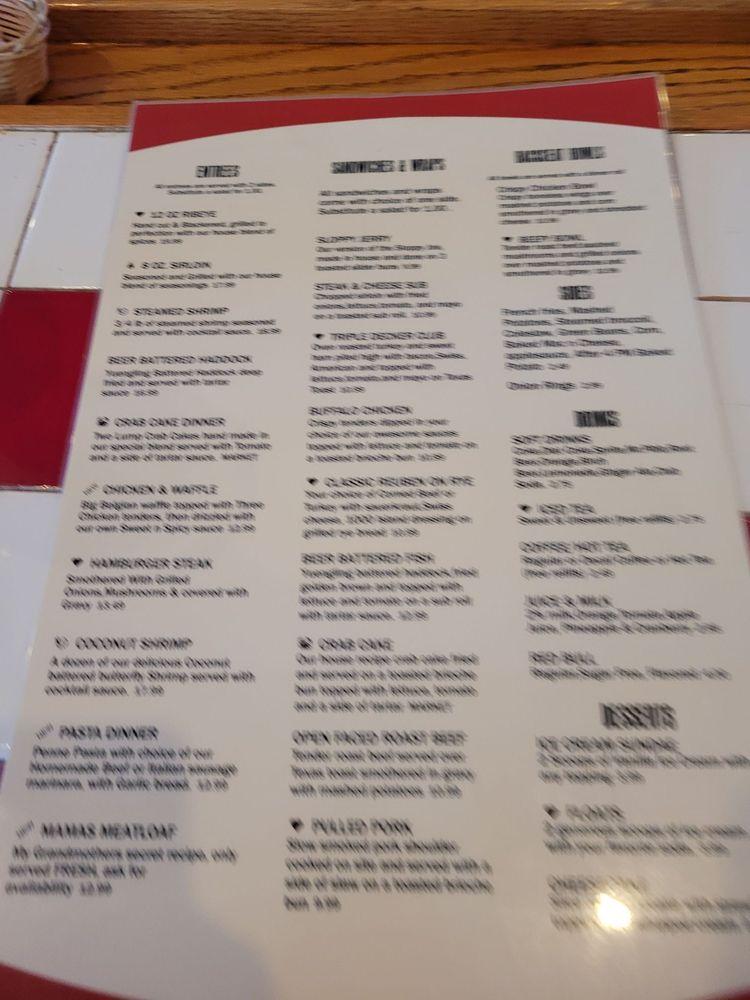 Menu at Backseat Bar and Grill, Winchester, 104 Full House Dr