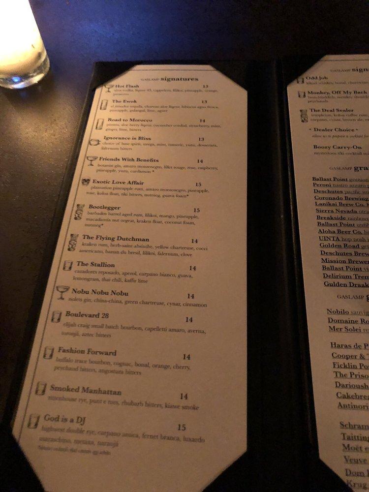 Menu at Gaslamp pub & bar, Kailua