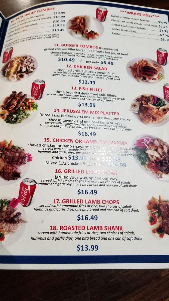 Menu at Jerusalem Grill Langley restaurant, Langley Township