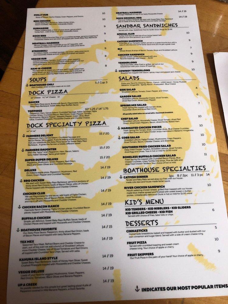 Menu at Burlington Boathouse restaurant, Burlington