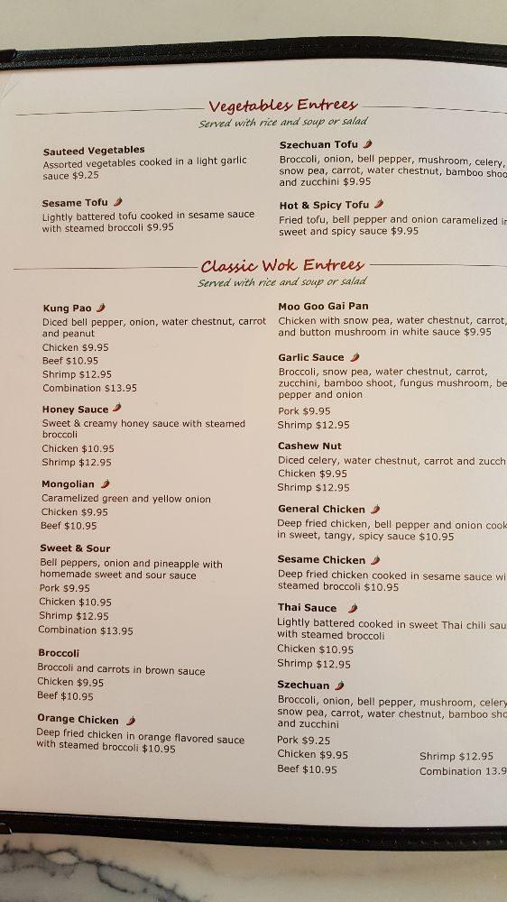 Menu at Ginger Oriental Restaurant, Grand Junction