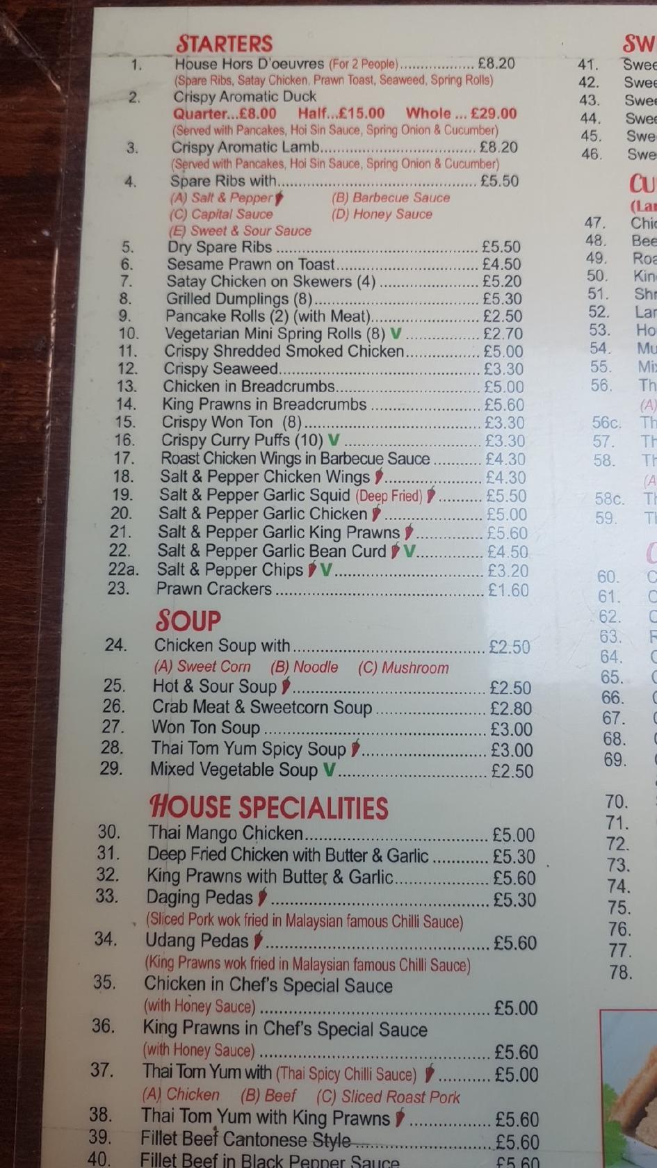 Menu At Wong S Chinese Restaurant Greenford 626 Greenford Rd   R52b Wongs Chinese Menu 2021 08 1 