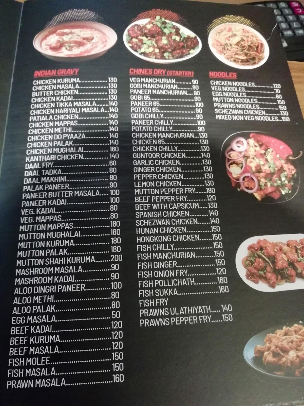 Menu at Sahara Hot food Restaurant & Catering, Chakkarakkal