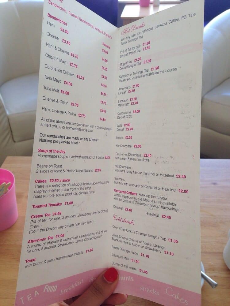 Menu at The Flower Cafe, Plymouth