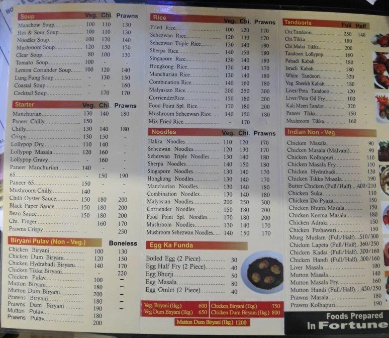 Food Point menu