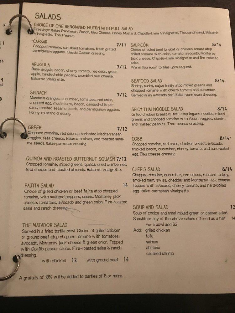 Menu at Greenery Restaurant, El Paso, 750 Sunland Park Dr