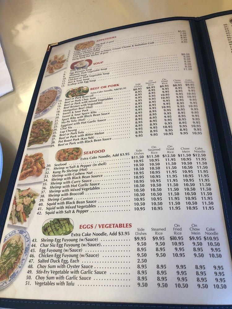 Menu at Taste of Hong Kong restaurant, Ewa Beach