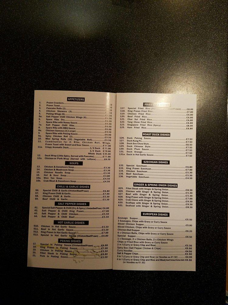 Menu at The Black Wok Blackrock restaurant, Dundalk
